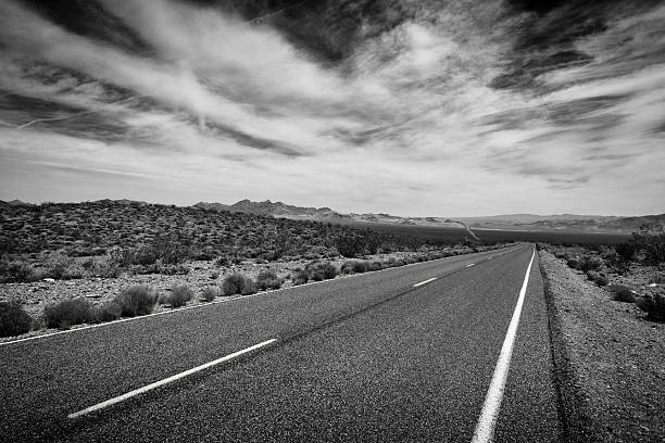 istock Desolate Death Valley Road in Black and White 530826844