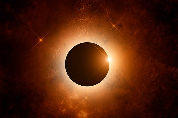 istock Orange Nebula with stars on background 530827017