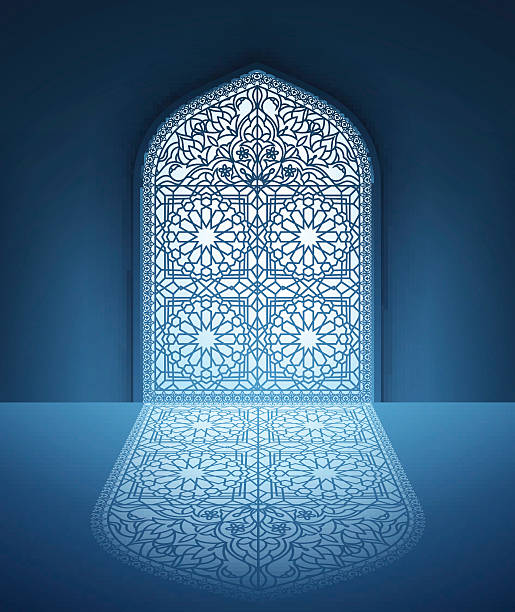 Türen der Moschee und arabische Muster – Vektorgrafik