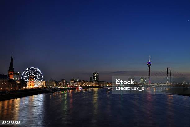 Dusseldorf Cityscape With Old Town And Harbor Stock Photo - Download Image Now - Düsseldorf, Bridge - Built Structure, Ferris Wheel