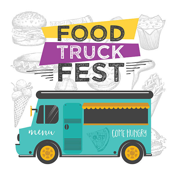 istock Food truck party invitation. Food menu template design. 530828848