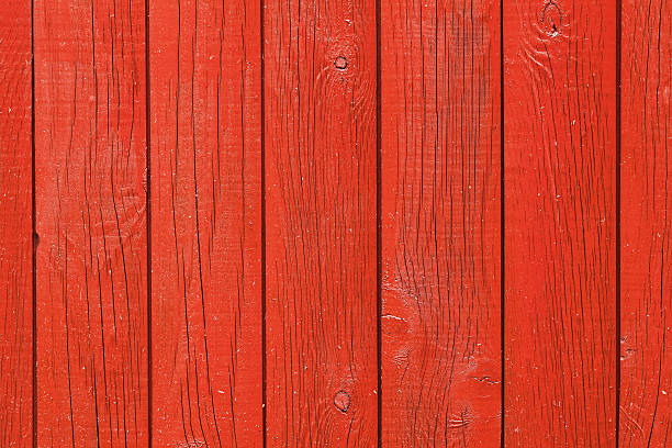 istock Wall made of red wooden boards, background texture 530829527