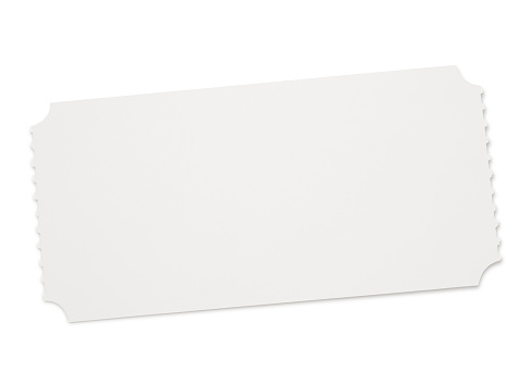 Plain Blank Event Ticket isolated on white - Add your own design! (excluding the shadow)