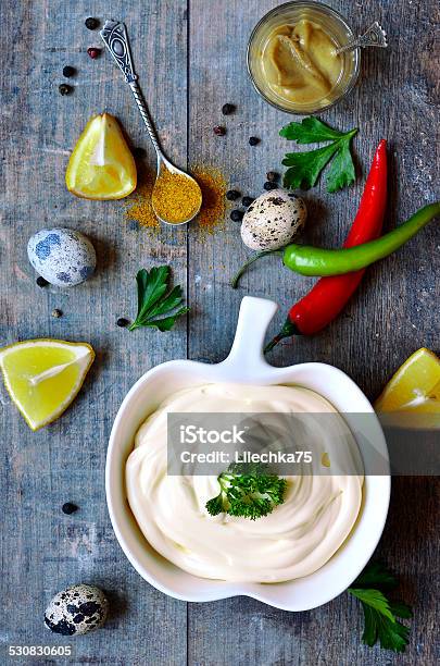 Homemade Mayonnnaise Stock Photo - Download Image Now - Animal Egg, Appetizer, Beige