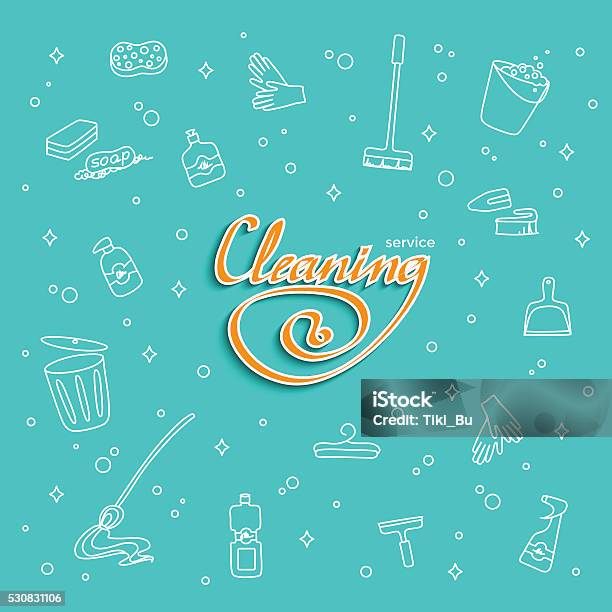 Cleaners Lettering Design Cleaning Service Lettering Stock Illustration - Download Image Now ...