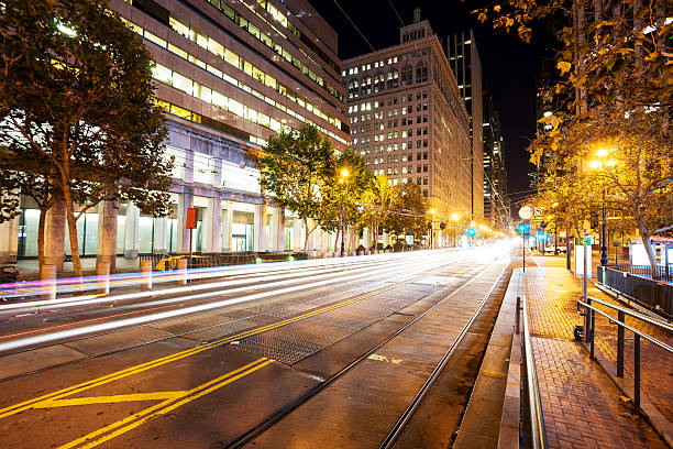 istock road with tramway in san francisco at night 530831154