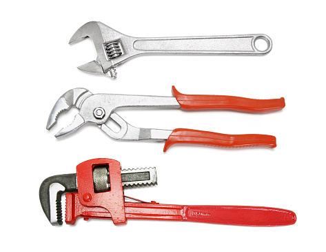 Hand Tools on White Background