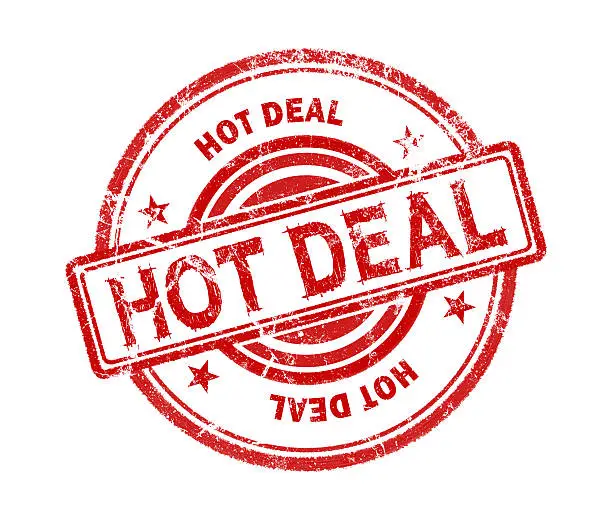 Photo of hot deal stamp on white background