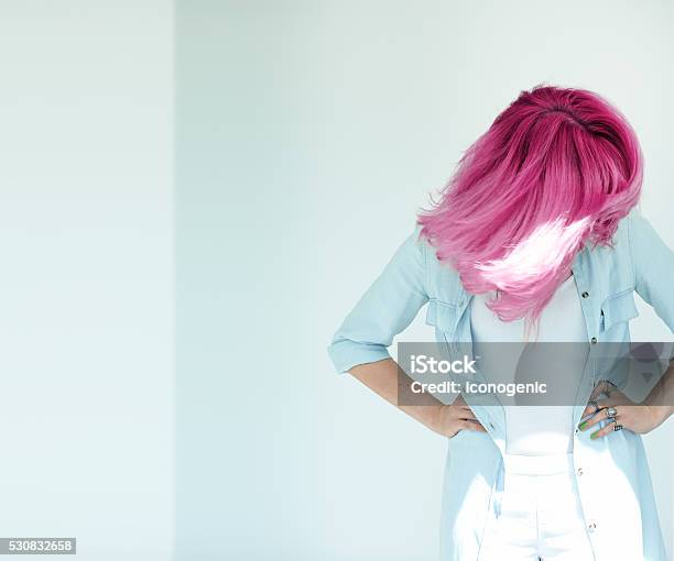 Motion Shot Of Dyed Hair Stock Photo - Download Image Now - Fashion, Multi Colored, Pink Color