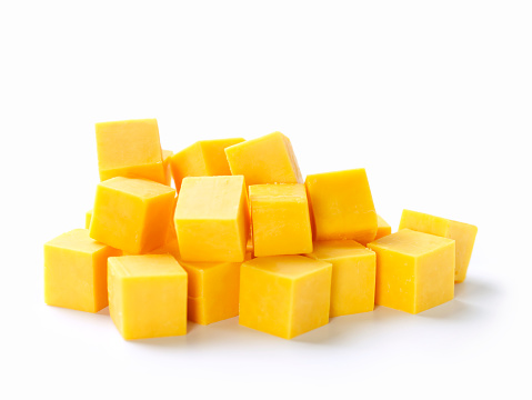 Cubes of Cheddar Cheese -Photographed on Hasselblad H1-22mb Camera