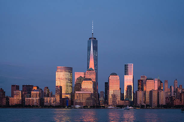 New York City Manhattan downton skyline New York City Manhattan downton skyline liberty tower stock pictures, royalty-free photos & images