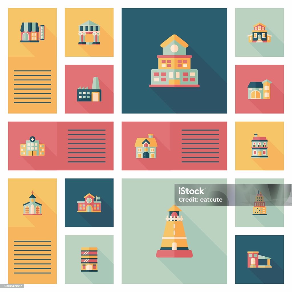 Building Uibutton Building Ui Flat Design Background Set Eps10 Stock Illustration ...