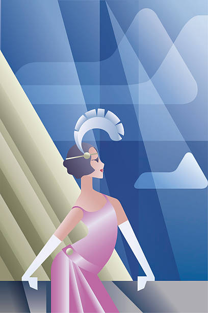 плакат с лихих 20-х flappers day sky - retro revival 1930s style 1930s image women stock illustrations