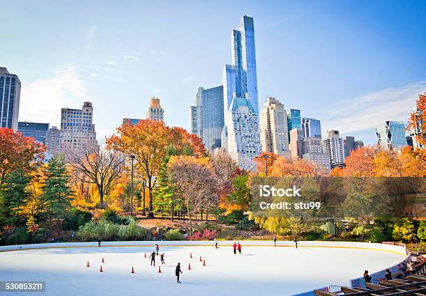 Ice Rink Stock Photo - Download Image Now - New York City, New York State, Winter