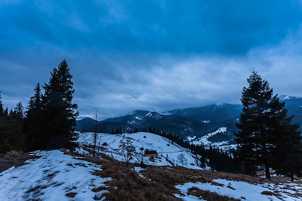 istock Winter snow covered mountain peaks in Europe. 530854385