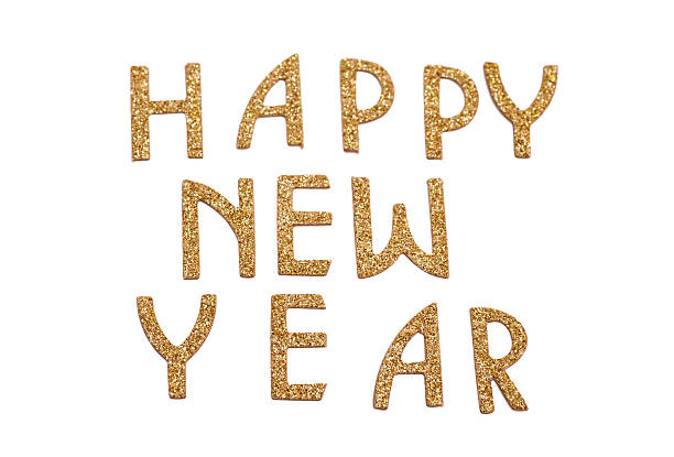 istock Happy New Year in golden text 530854691
