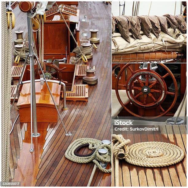 Sailboat Details Stock Photo - Download Image Now - Aquatic Sport, Arts Culture and Entertainment, Boat Deck