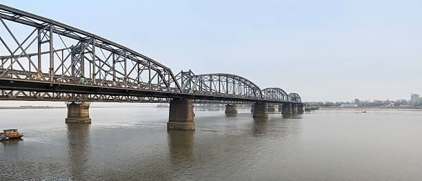istock Yalu River Bridge at morning 530855133
