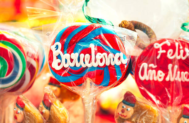 Colorful candies from Barcelona Christmas market