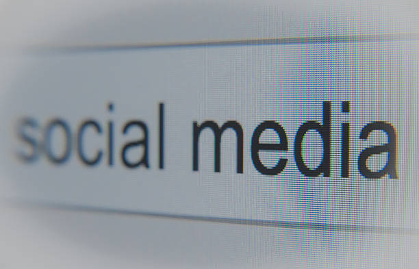 istock Social Media - Content word search bar close up 530860423
