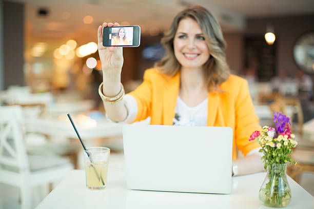 istock Woman working at cafe. 530861527