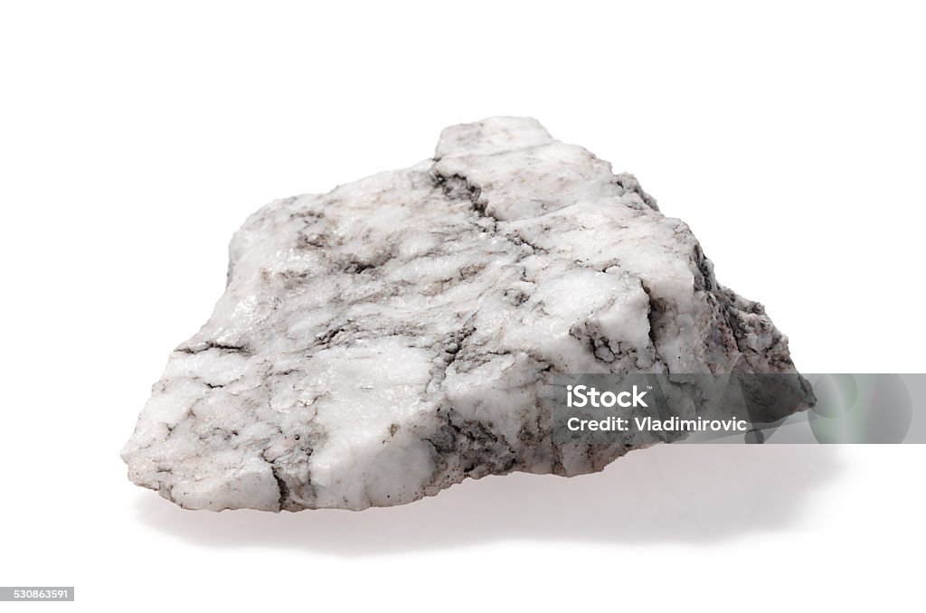 Stone gray on white Gray black one marble stone. Isolated on a white background. Marble - Rock Stock Photo