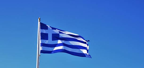 istock Greek islands. National flag 530867563
