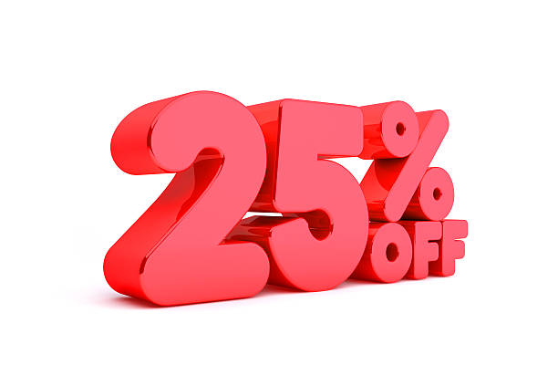 istock 25% Off 3D Render Red Word Isolated in White Background 530872967
