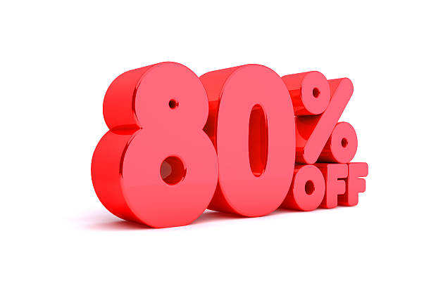 istock 80% Off 3D Render Red Word Isolated in White Background 530873935