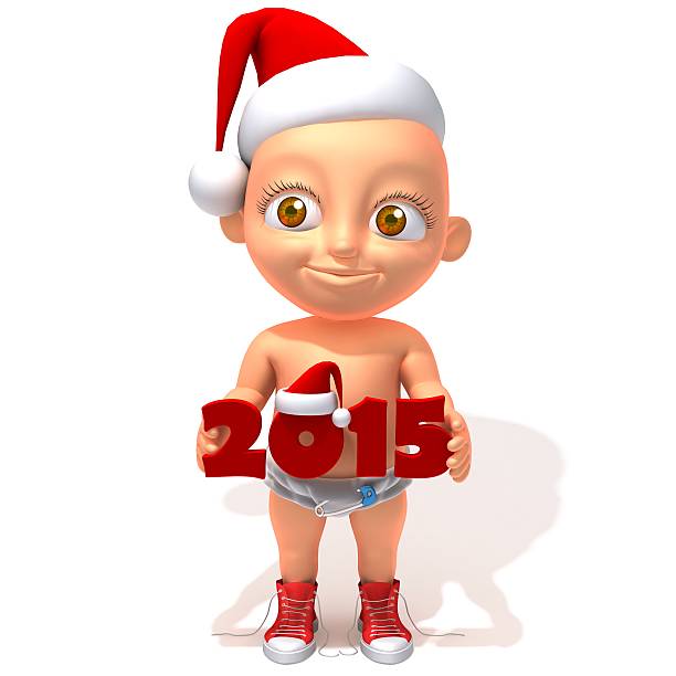 baby jake narodzenia 2015 ilustracja 3d - christmas three dimensional shape small men zdjęcia i obrazy z banku zdjęć