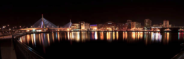 istock Zakim Bridge and old West End of Boston at night 530876553