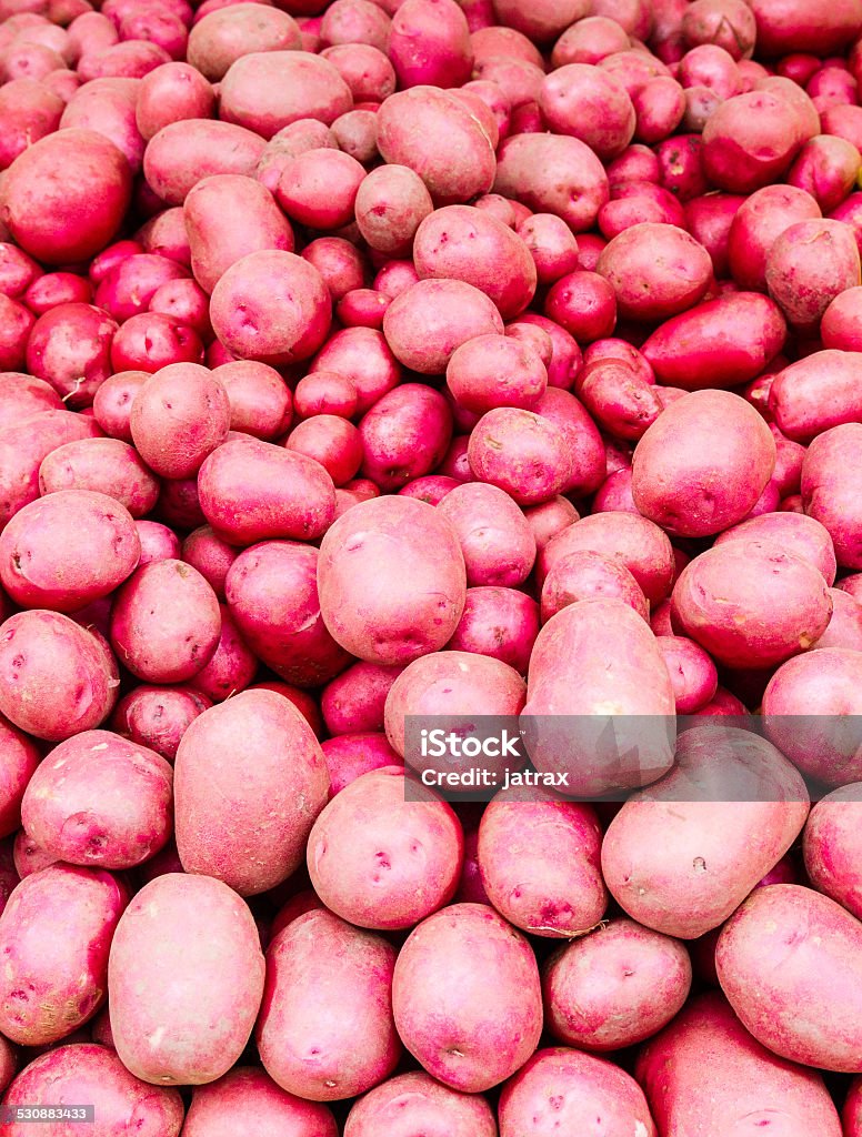 Red potatoes on display Freshly dug red potatoes on display at the farmer's market Agriculture Stock Photo