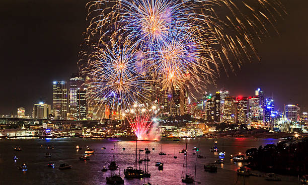 Sydney Firework Blue Yellow balls