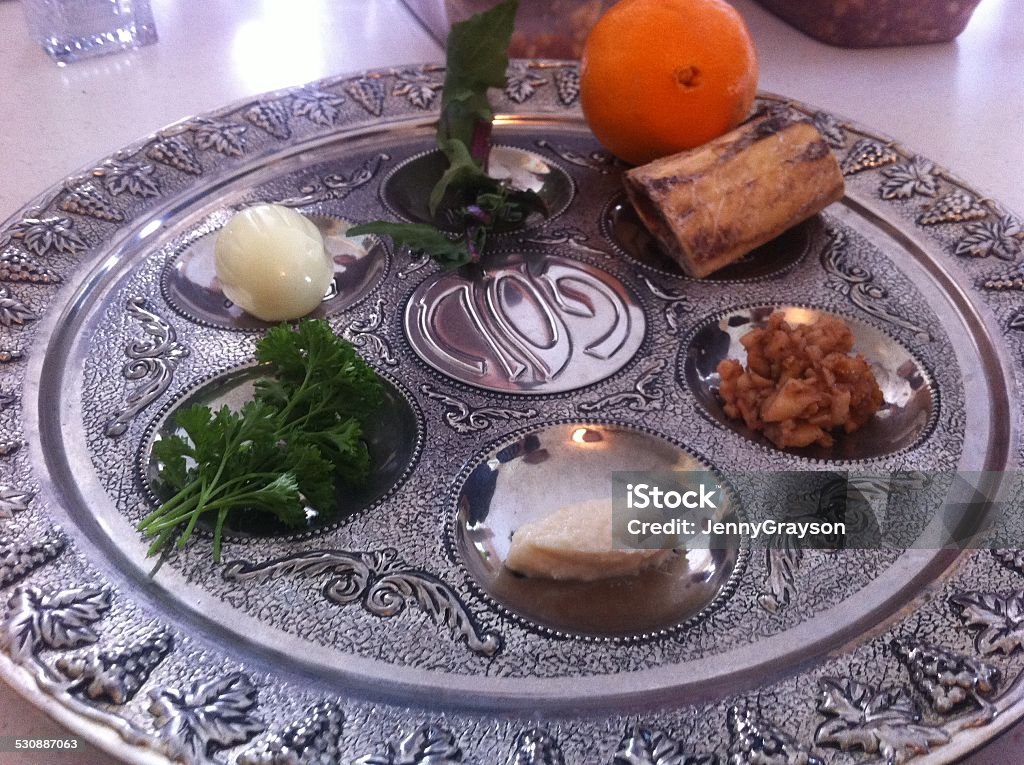 Seder Plate A seder plate set for the Jewish holiday of Passover. Seder Plate Stock Photo