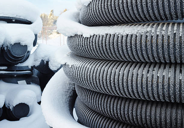istock Rolls of plastic pipes 530887305