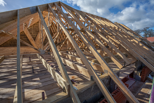 Roofing construction.Wooden construction