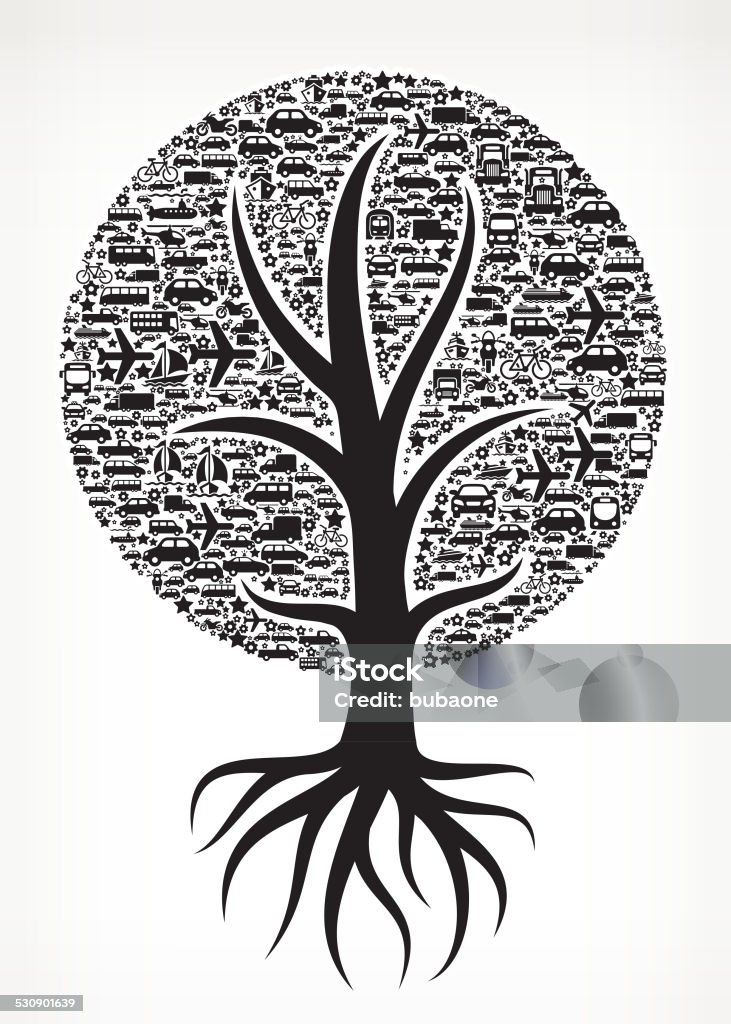 Transport Tree Pattern Tree On Transportation Royalty Free Vector Pattern Stock Illustration ...