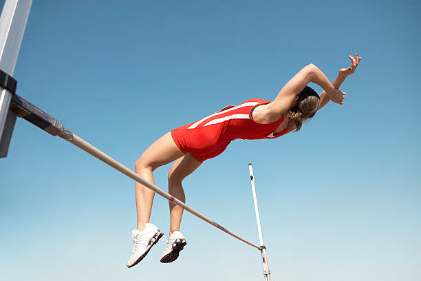 saut en hauteur - athlète athlétisme photos et images de collection