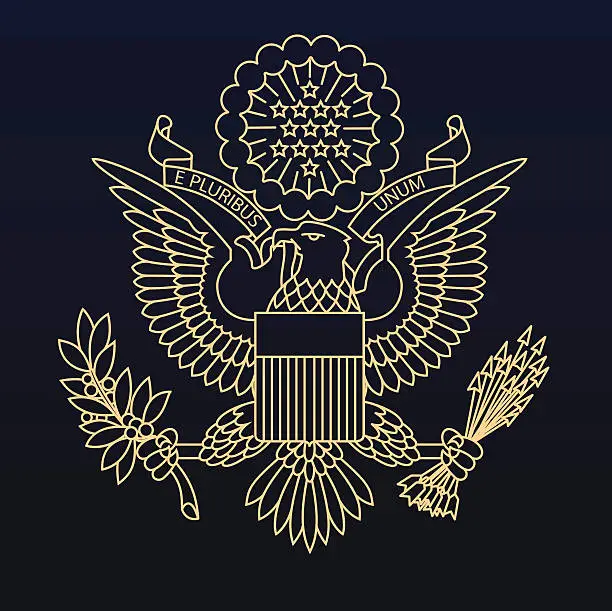 Vector illustration of US passport seal