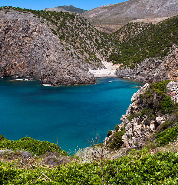 istock coastal landscape with mountain two beaches a blue sea 530906865