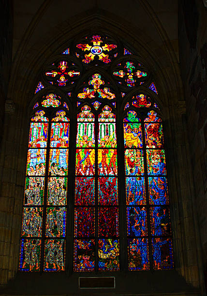 istock Gothic stained glass window in Prague (czech republic) 530915697