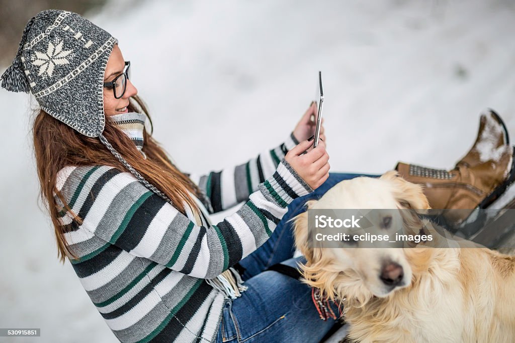 Woman with digital tablet 20-24 Years Stock Photo