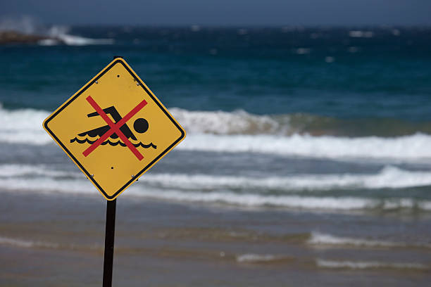 istock Danger no swimming on beach sign 530916175