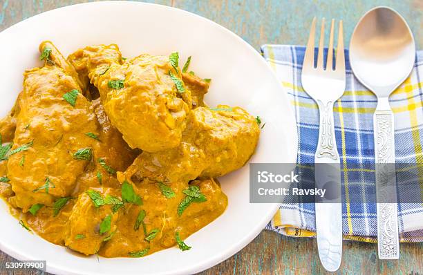 Chicken Korma Curry Stock Photo - Download Image Now - Chicken Curry, Cilantro, Close-up