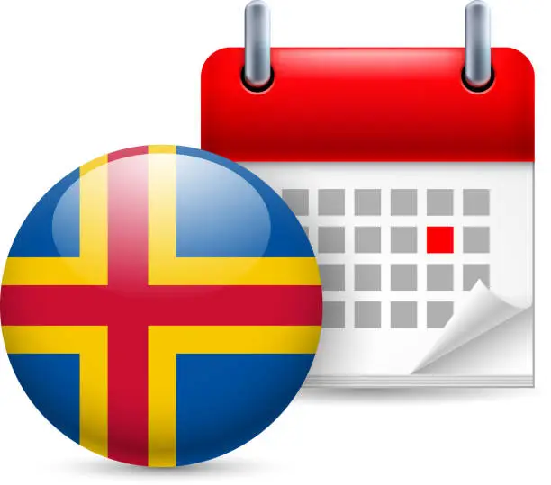 Vector illustration of Icon of National Day on Aland Islands