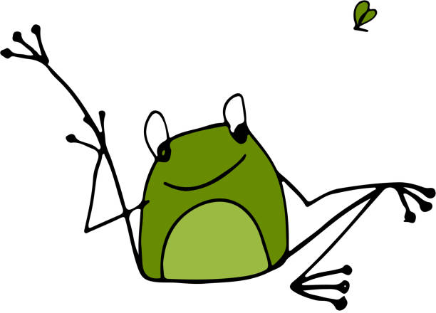 istock Funny yoga frog, sketch for your design 530921378