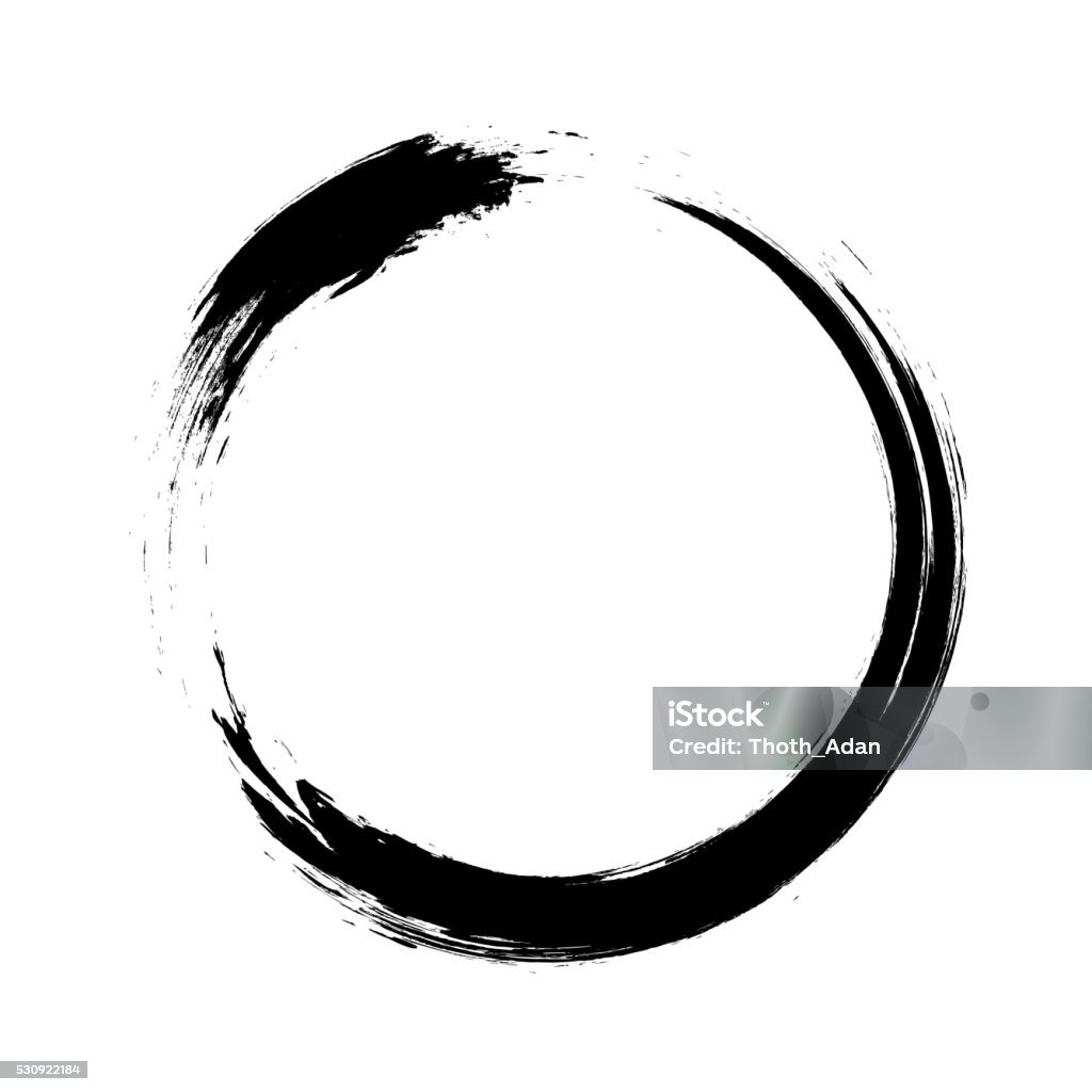 Enso-circulaire coup de pinceau de calligraphie japonaise cercle Zen (n ° 1 - clipart vectoriel de Cercle libre de droits