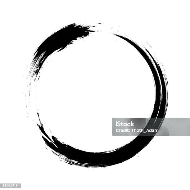 Ensocirculaire Coup De Pinceau De Calligraphie Japonaise Cercle Zen N 1 Vecteurs libres de droits et plus d'images vectorielles de Cercle