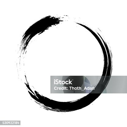 istock Enso – Circular brush stroke (Japanese zen circle calligraphy n°1) 530922184