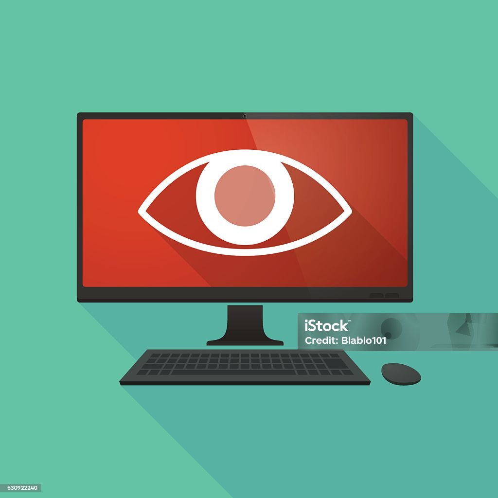 Personal Computer With An Eye Stock Illustration - Download Image Now ...